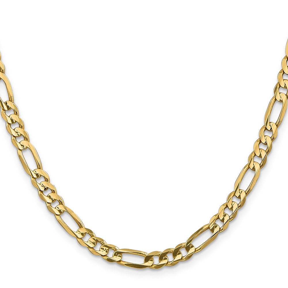 14K 24 inch 5.5mm Concave Open Figaro with Lobster Clasp Chain