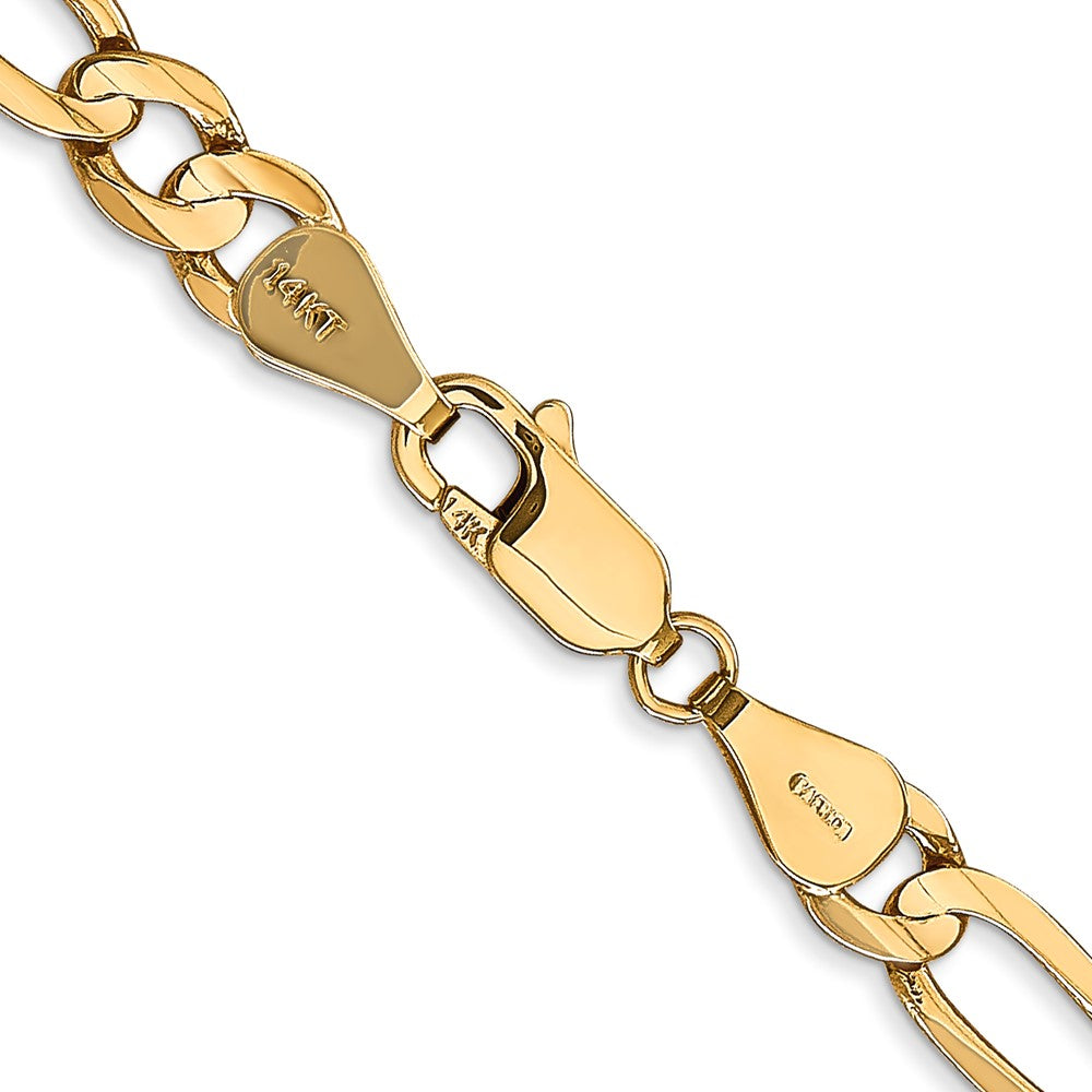 14K 24 inch 5.5mm Concave Open Figaro with Lobster Clasp Chain