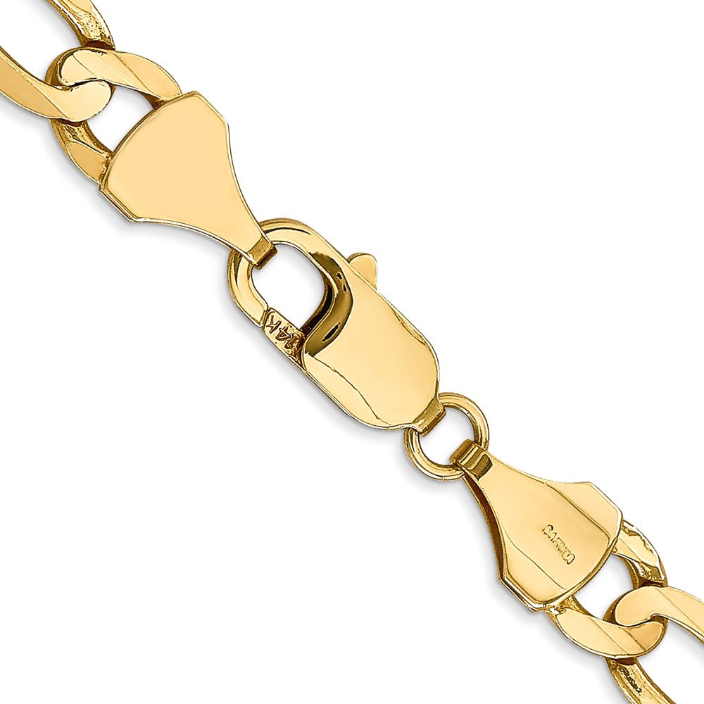 14K 24 inch 7.5mm Concave Open Figaro with Lobster Clasp Chain