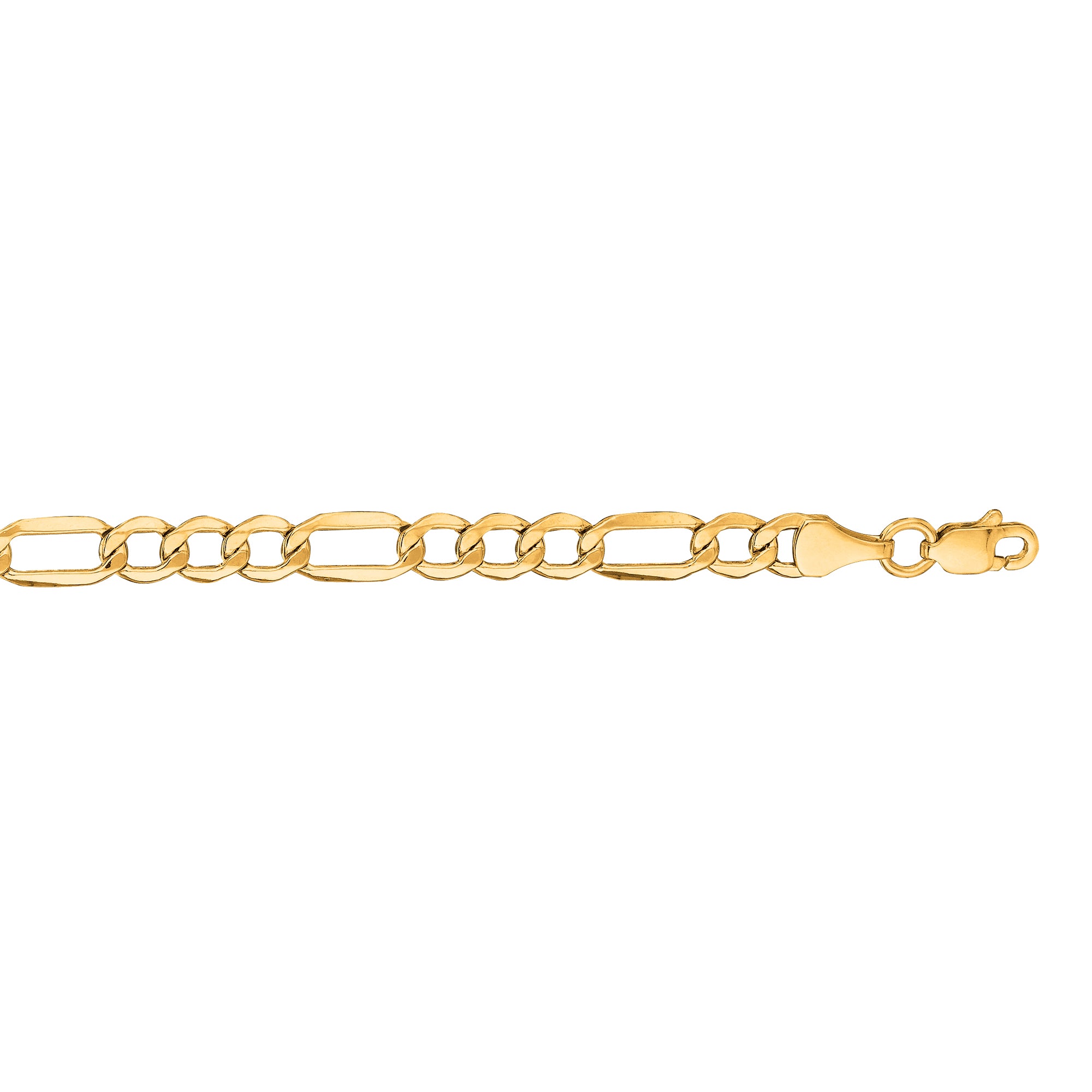 14K Yellow Gold 4.7mm Lite Figaro 24" Chain with Lobster Lock