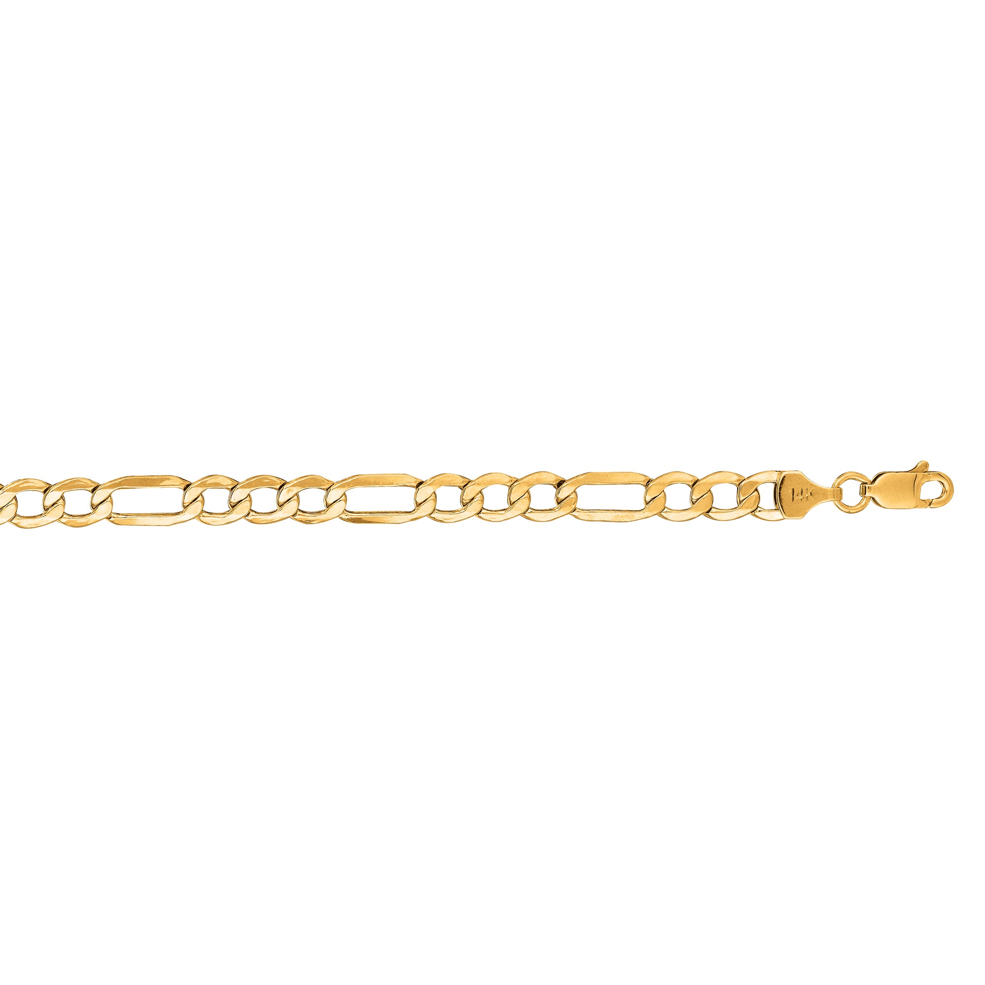 14K Yellow Gold 5.6mm Lite Figaro 24" Chain with Lobster Lock