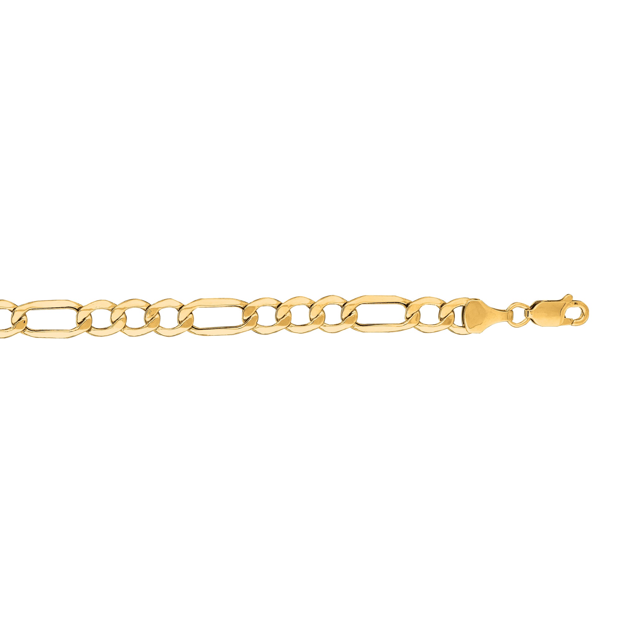 14K Yellow Gold 6.6mm Lite Figaro 24" Chain with Lobster Lock