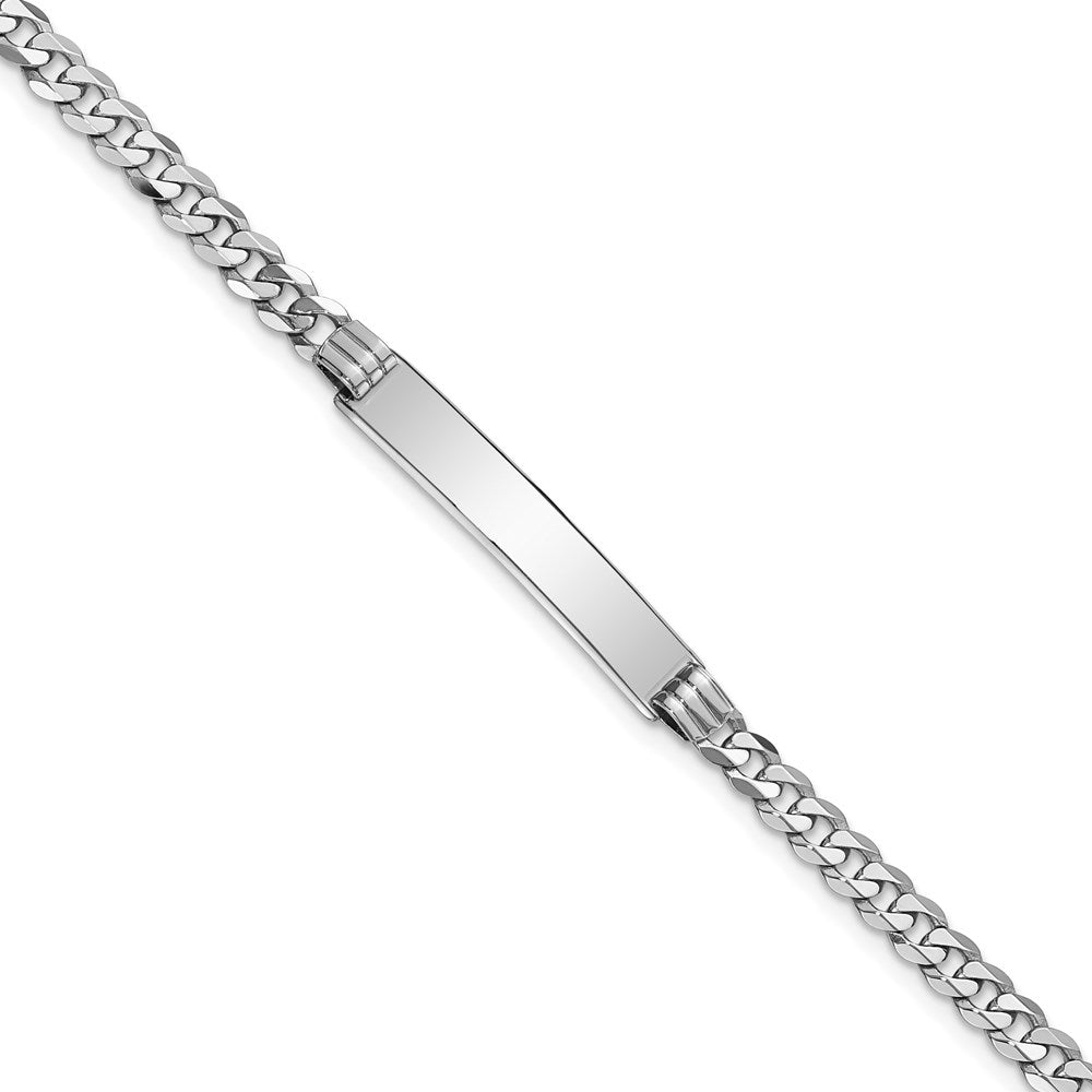 14k WG Flat Curb Link ID Bracelet