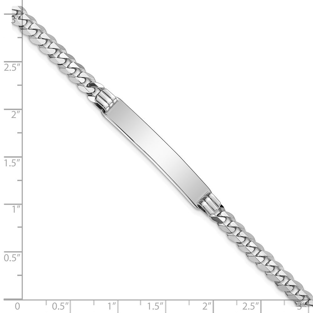 14k WG Flat Curb Link ID Bracelet