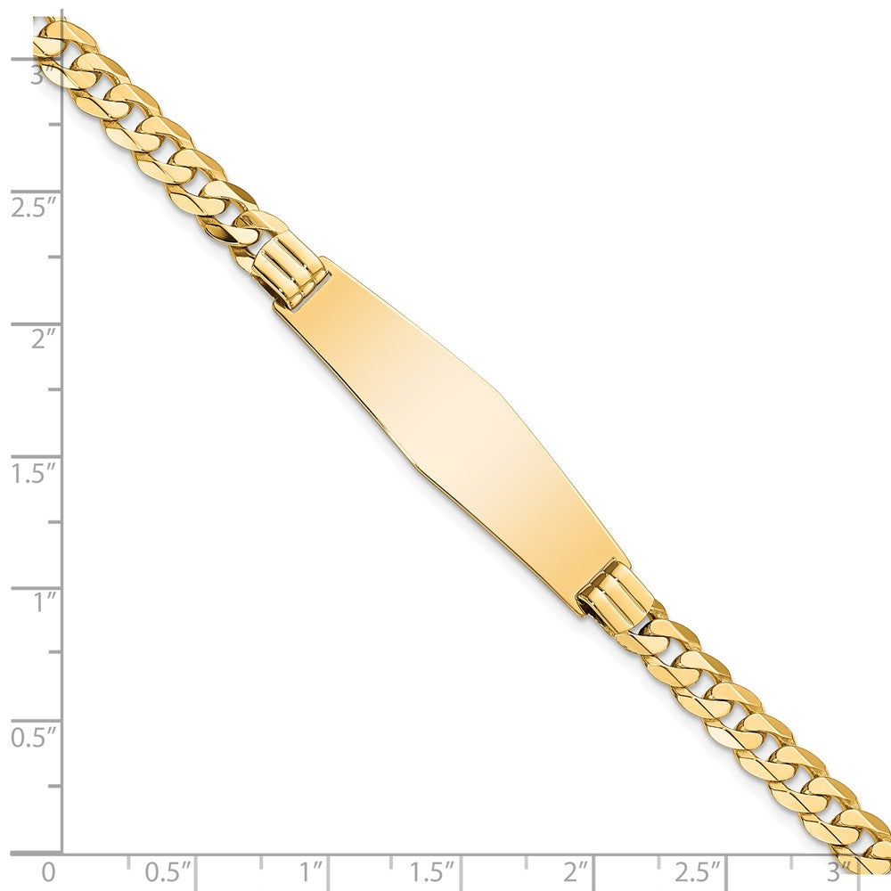 14K Curb Link Soft Diamond Shape ID Bracelet