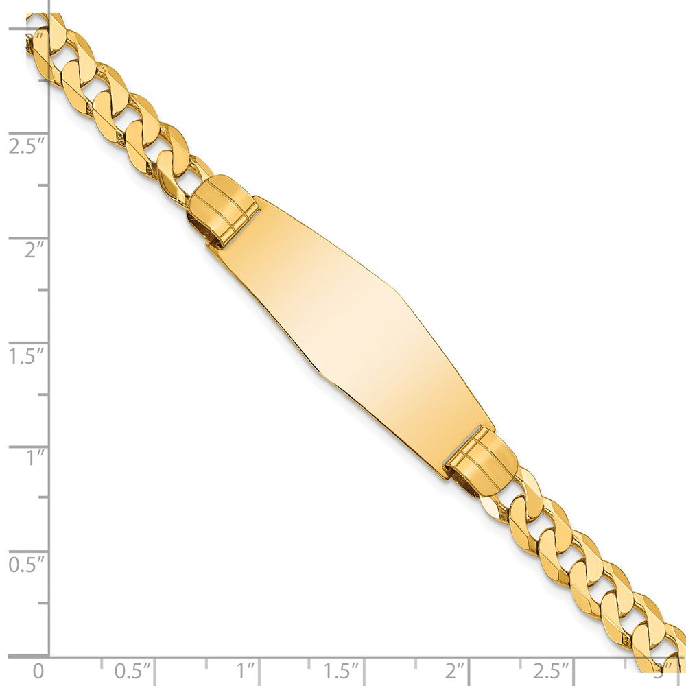 14K Curb Link Soft Diamond Shape ID Bracelet