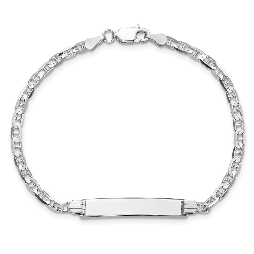 14K WG Anchor Link ID Bracelet