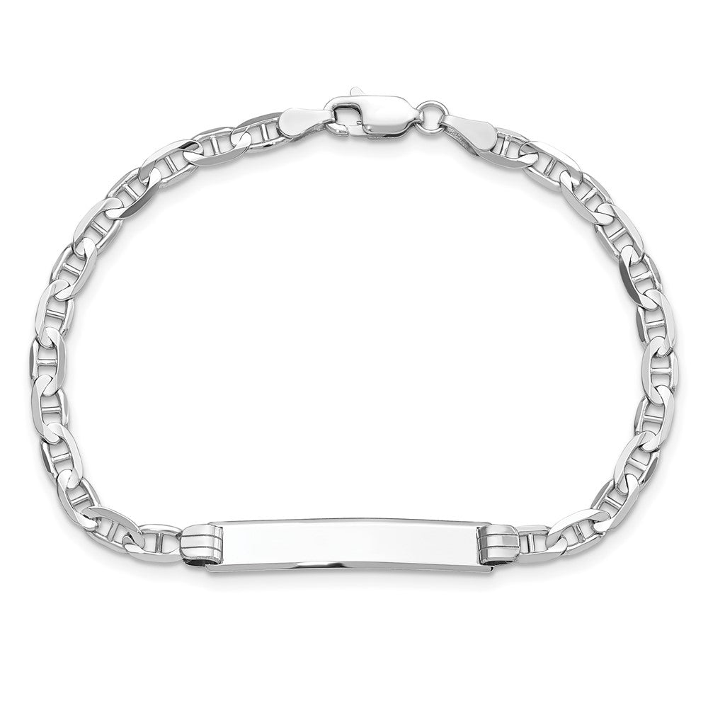 14K WG Anchor Link ID Bracelet