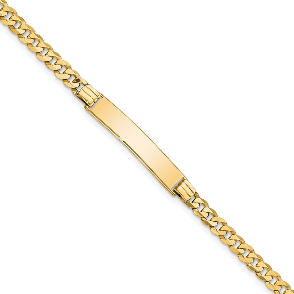 14k Flat Curb Link ID Bracelet