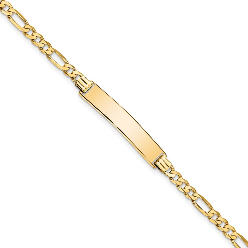 14k Flat Figaro Link ID Bracelet