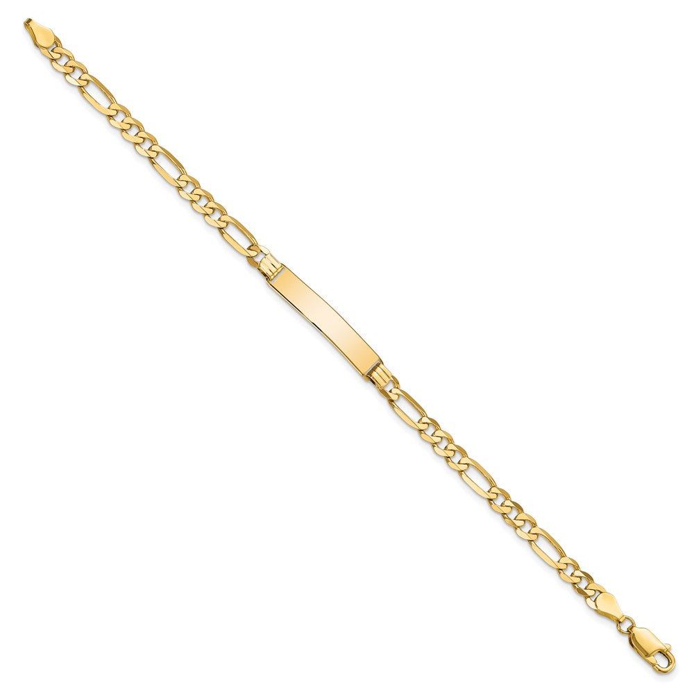 14k Flat Figaro Link ID Bracelet