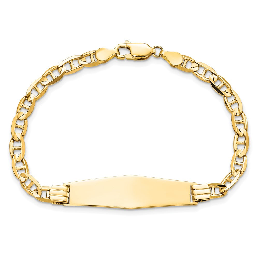 14k Anchor Link Soft Diamond Shape ID Bracelet