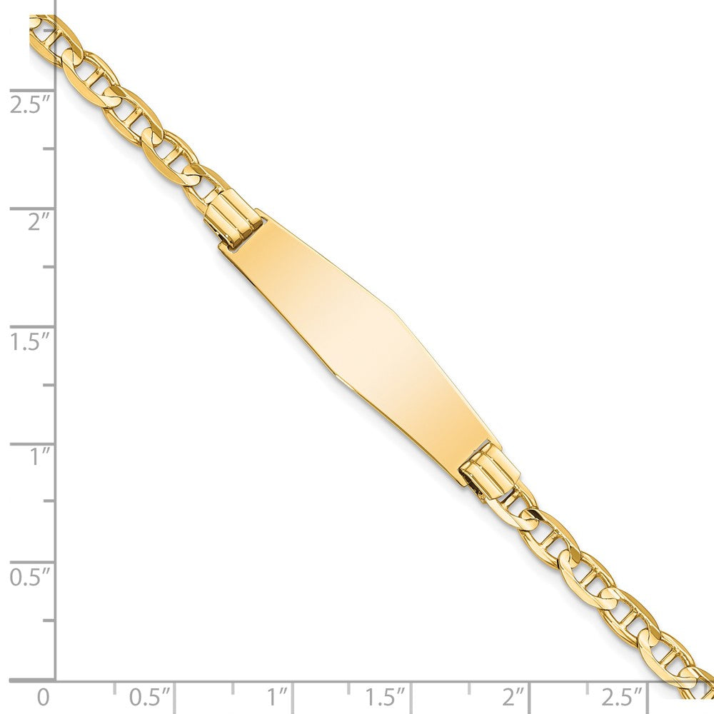 14k Anchor Link Soft Diamond Shape ID Bracelet