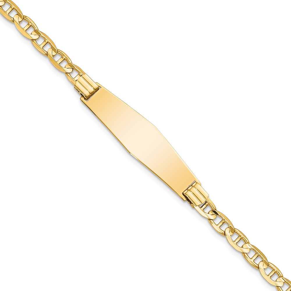 14k Anchor Link Soft Diamond Shape ID Bracelet