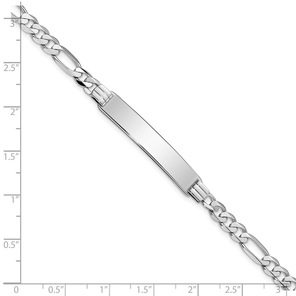 14k WG Figaro Link ID Bracelet