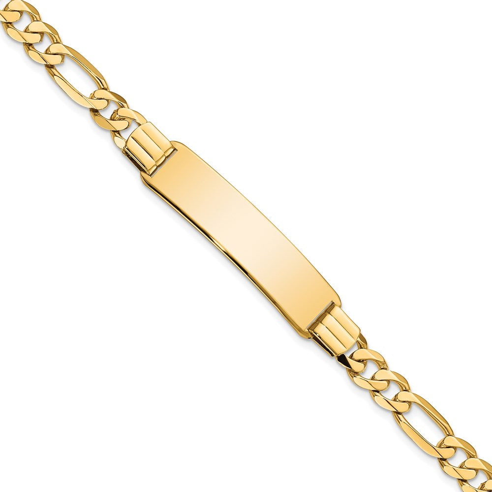 14k Flat Figaro Link ID Bracelet