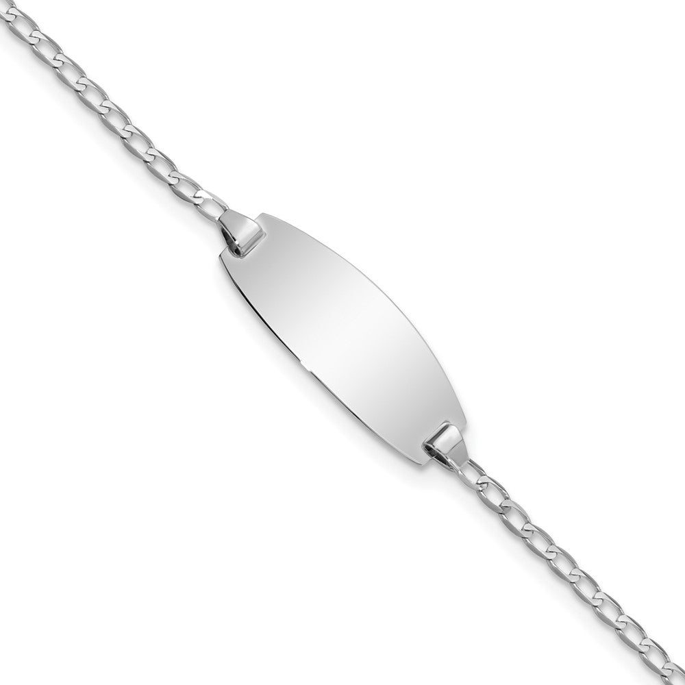 14k White Gold Oval Curb ID Bracelet