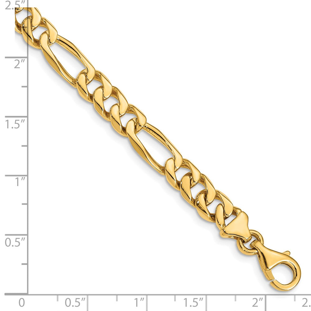 14K 24 inch 7mm Hand Polished Figaro Link with Fancy Lobster Clasp Chain