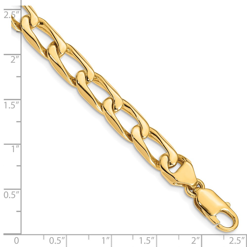 14K 22 inch 8.5mm Hand Polished Fancy Open Link with Lobster Clasp Chain