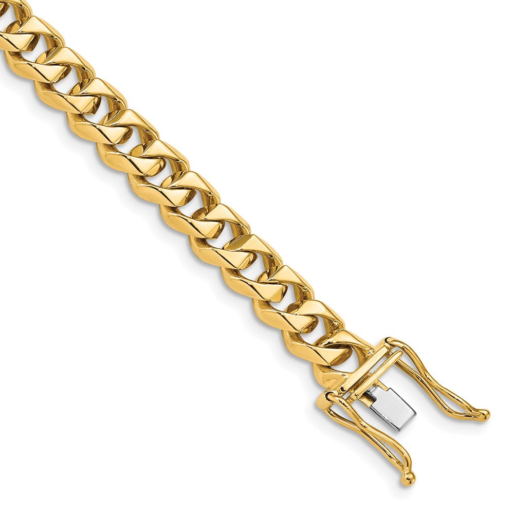 14K 8.5 inch 7mm Hand Polished Fancy Traditional Link with Box Catch Clasp Bracelet