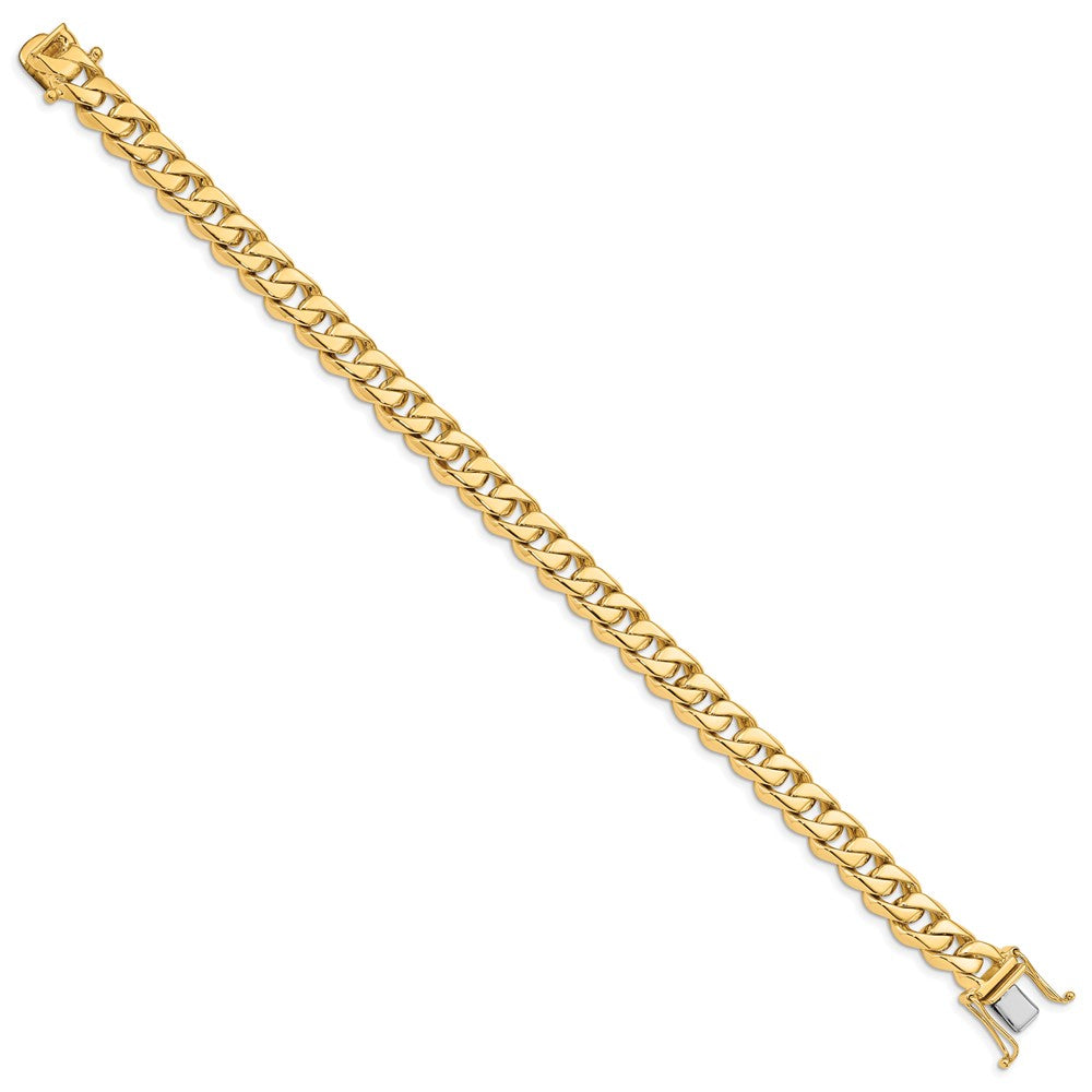 14K 8.5 inch 8.5mm Hand Polished Fancy Traditional Link with Box Catch Clasp Bracelet