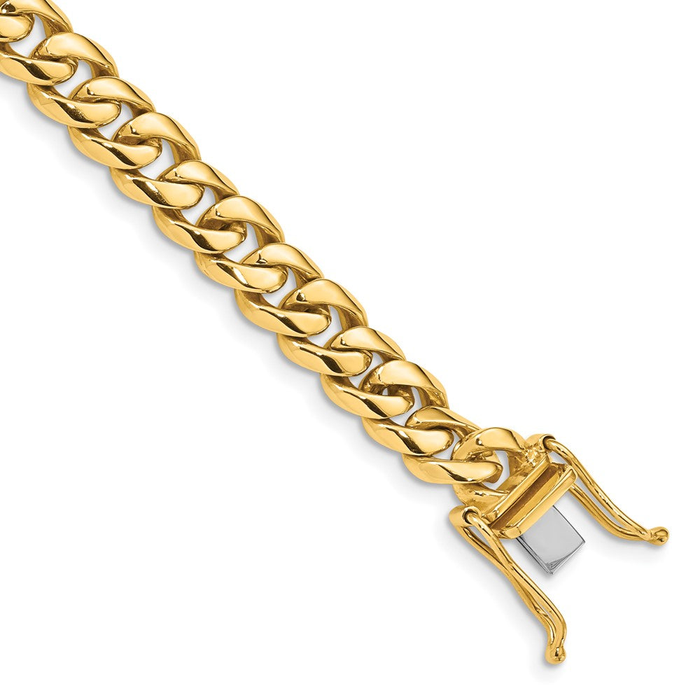 14K 20 inch 7.25mm Hand Polished Rounded Curb Link with Box Catch Clasp Chain