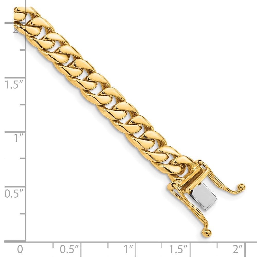 14K 24 inch 6.8mm Hand Polished Flat Beveled Curb Link with Box Catch Clasp Chain