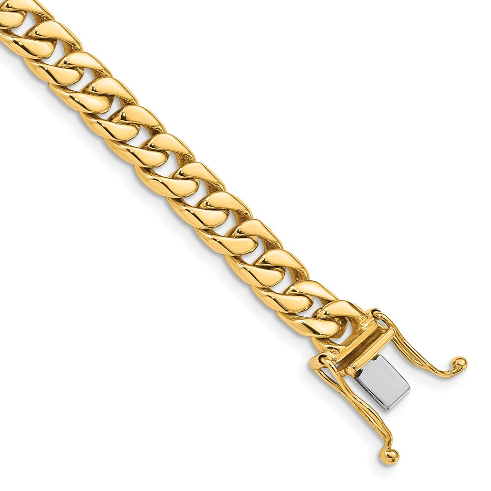 14K 24 inch 6.8mm Hand Polished Flat Beveled Curb Link with Box Catch Clasp Chain