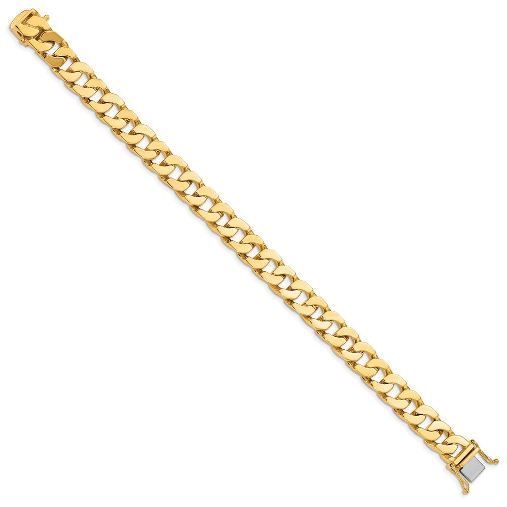 14K 8 inch 10mm Hand Polished Fancy Link with Box Catch Bracelet