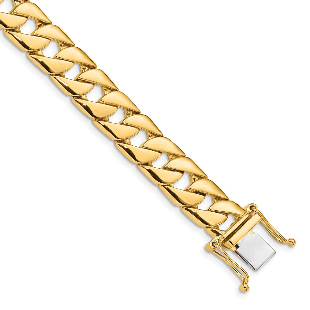 14K 20 inch 10.2mm Hand Polished Fancy Link with Box Catch Chain