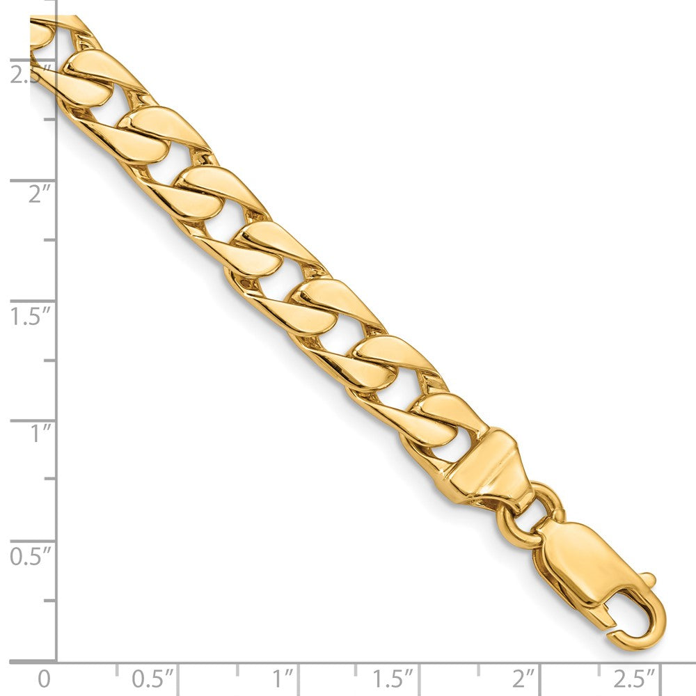 14K 24 inch 6.5mm Hand Polished Fancy Link with Lobster Clasp Chain