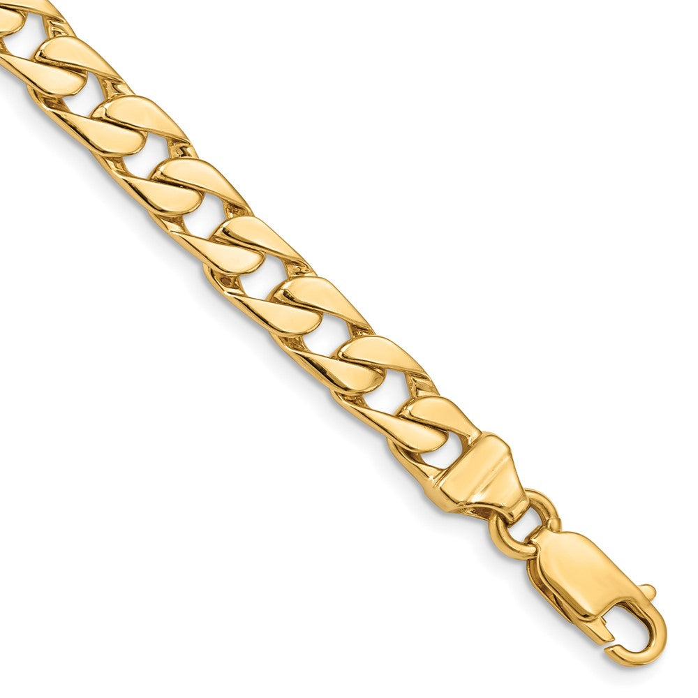 14K 24 inch 6.5mm Hand Polished Fancy Link with Lobster Clasp Chain