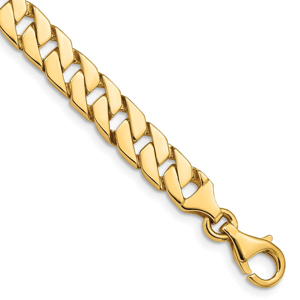 14K 22 inch 7.4mm Hand Polished Fancy Link with Fancy Lobster Clasp Chain