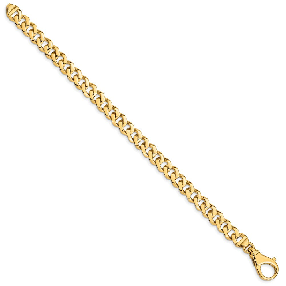 14K 8 inch 8mm Hand Polished Fancy Link with Fancy Lobster Clasp Bracelet