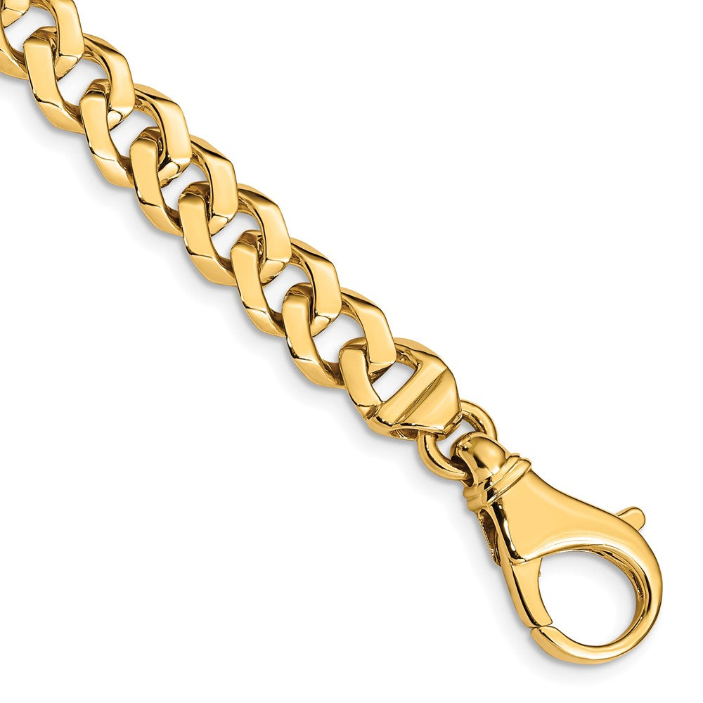 14K 20 inch 8mm Hand Polished Fancy Link with Fancy Lobster Clasp Chain