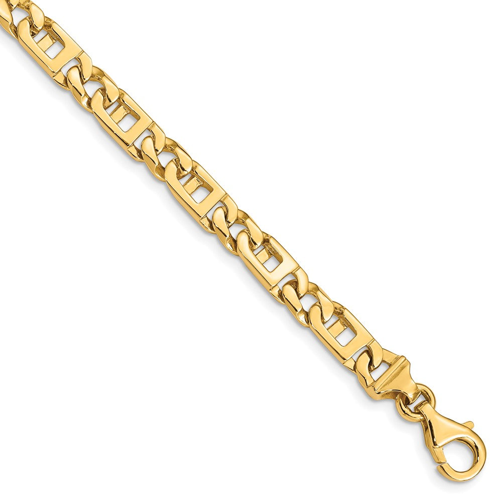 14K 24 inch 5.9mm Hand Polished Fancy Link with Fancy Lobster Clasp Chain