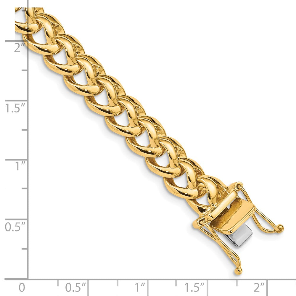 14K 22 inch 8.6mm Hand Polished Fancy Link with Box Catch Clasp Chain