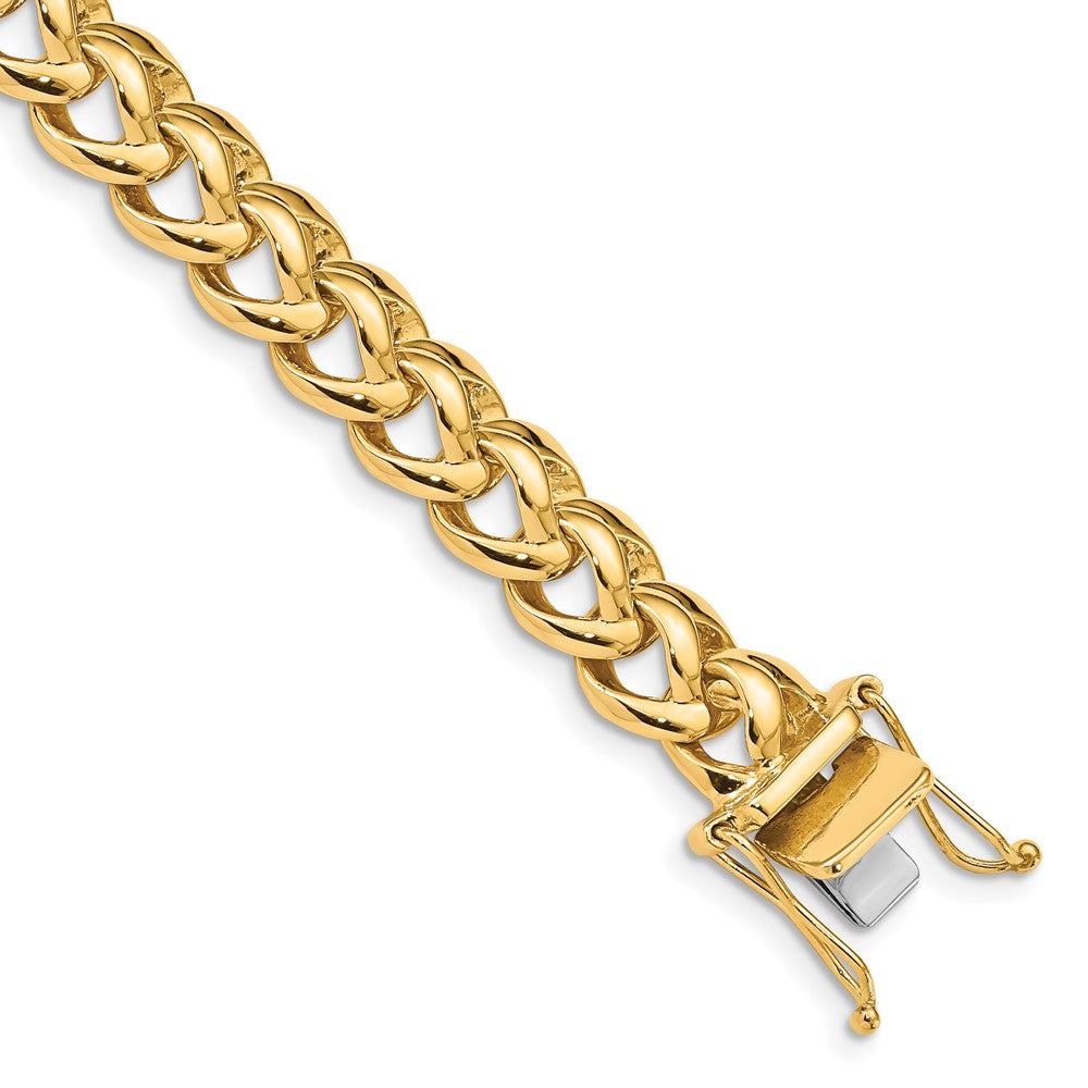 14K 22 inch 8.6mm Hand Polished Fancy Link with Box Catch Clasp Chain