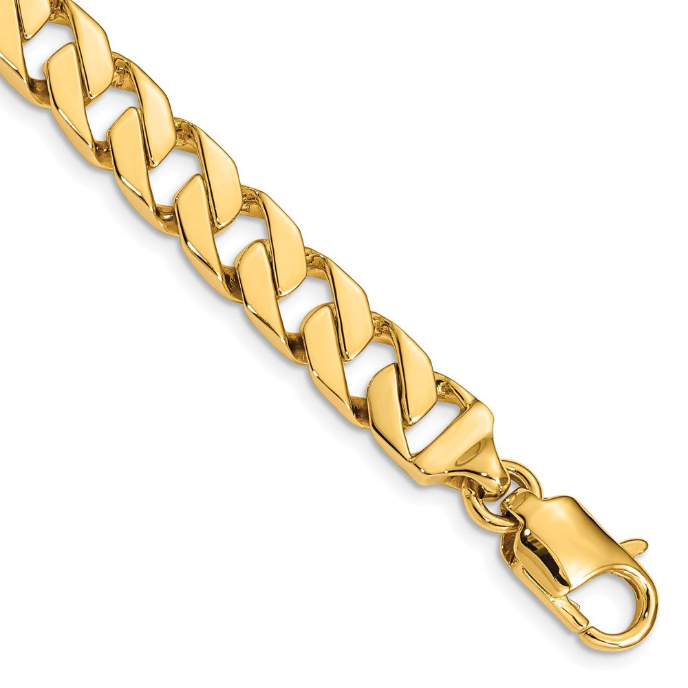 14K 20 inch 8.5mm Hand Polished Fancy Link with Lobster Clasp Chain