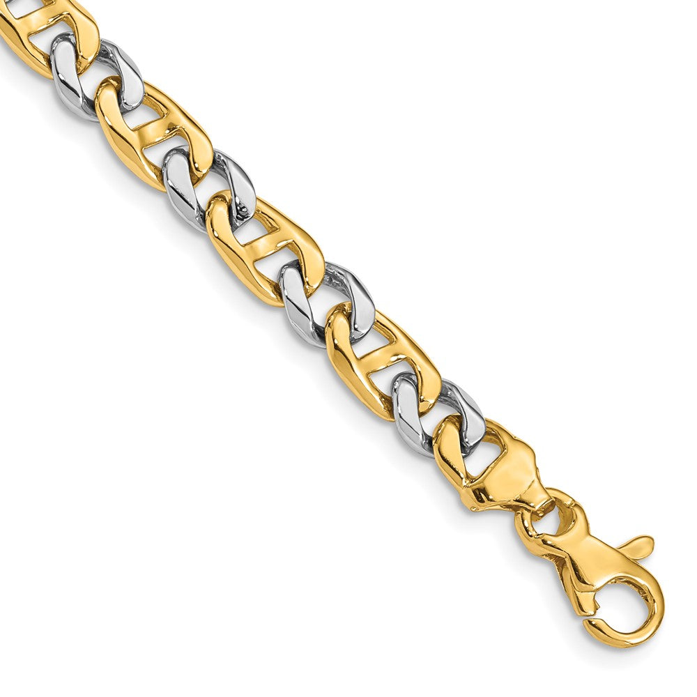 14K Two-tone 20 inch 5.6mm Hand Polished Fancy Link with Fancy Lobster Clasp Chain