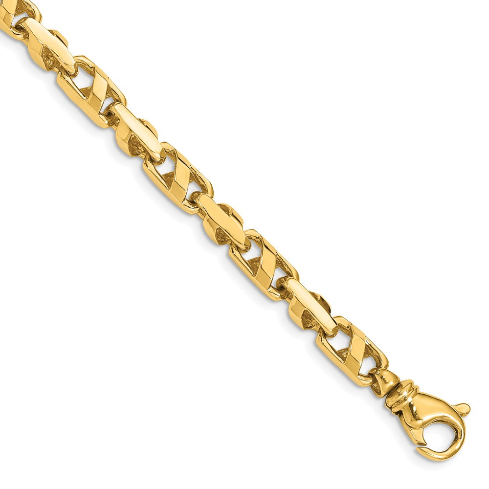 14K 24 inch 5.5mm Fancy Link with Fancy Lobster Clasp Chain