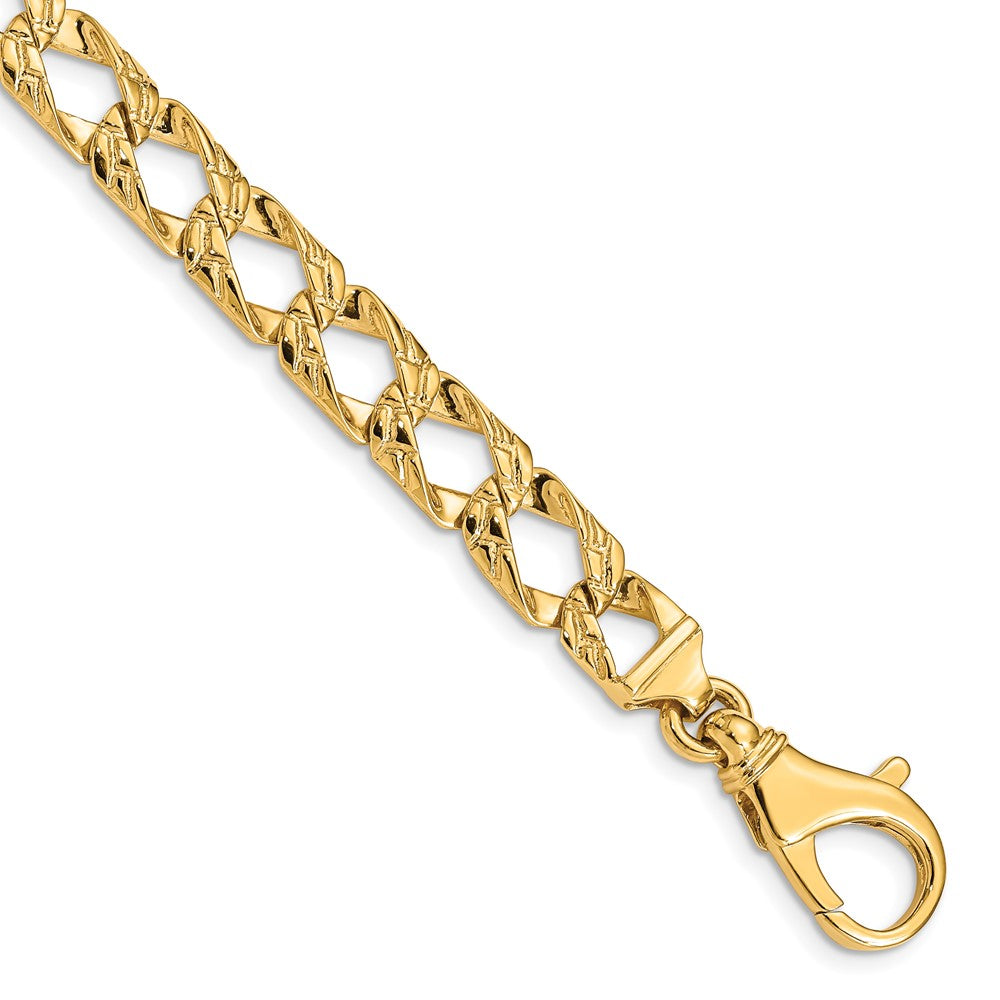 14K 20 inch 8.6mm Hand Polished Fancy Link with Fancy Lobster Clasp Chain