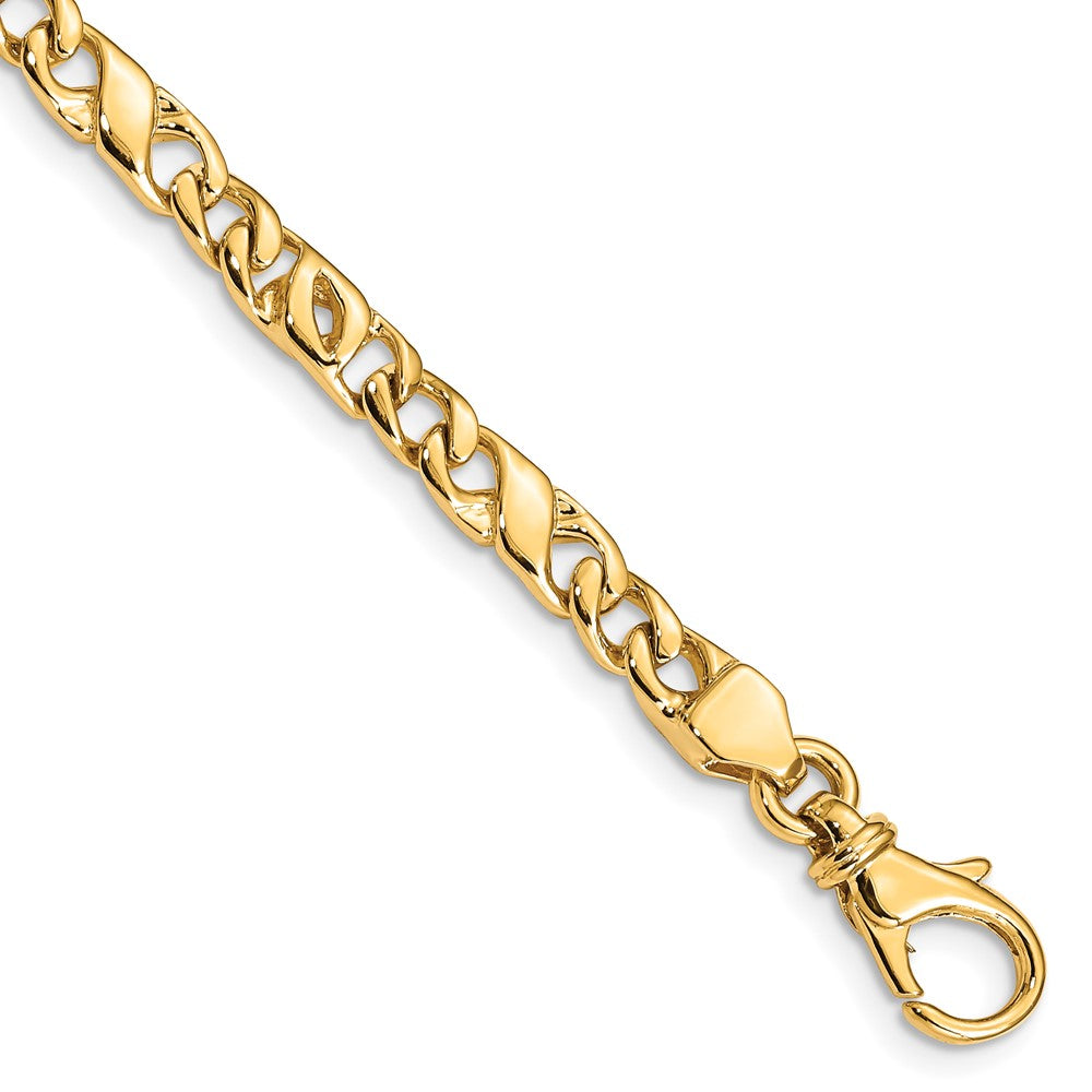 14K 24 inch 4.8mm Hand Polished Fancy Link with Fancy Lobster Clasp Chain