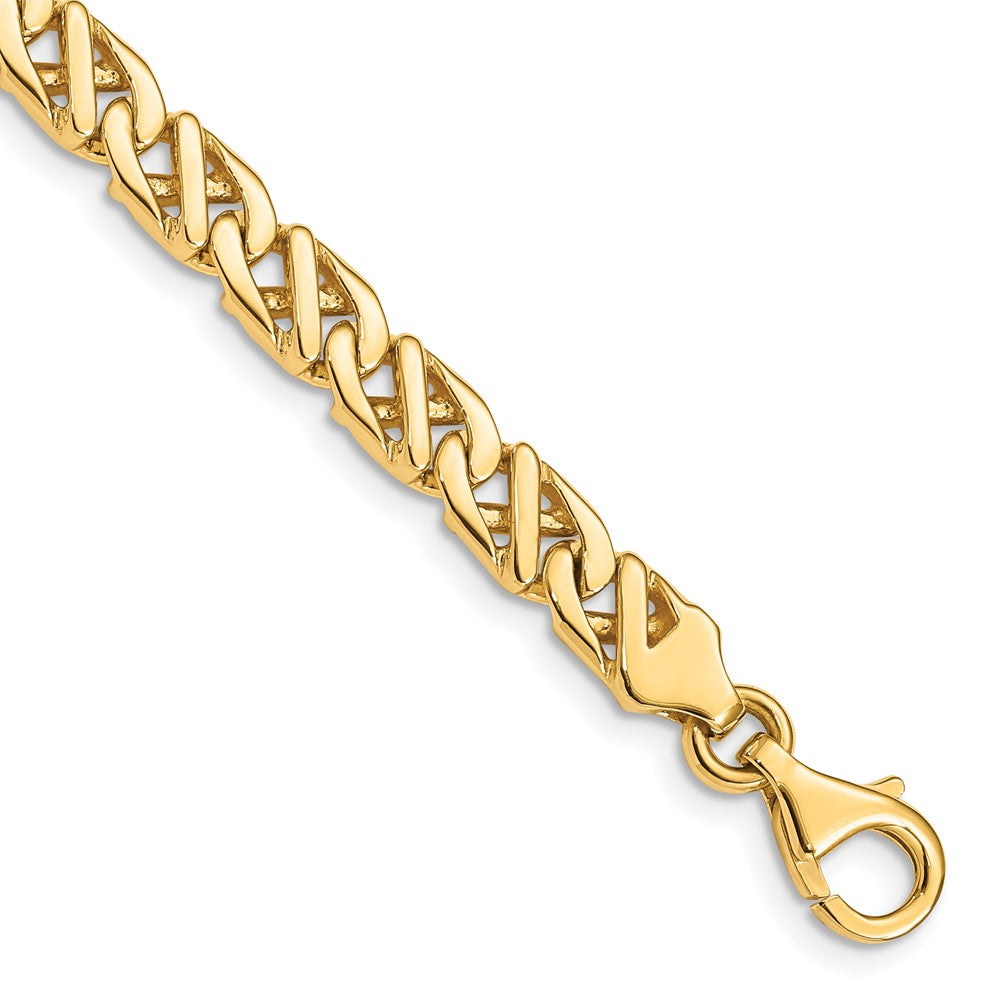 14K 24 inch 6.1mm Hand Polished Fancy Link with Fancy Lobster Clasp Chain