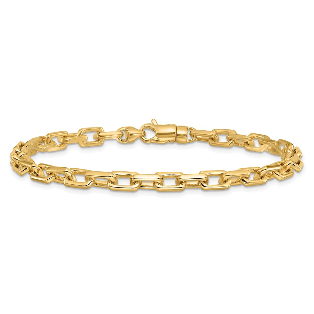 14K 24 inch 5mm Hand Polished Fancy Link with Lobster Clasp Chain