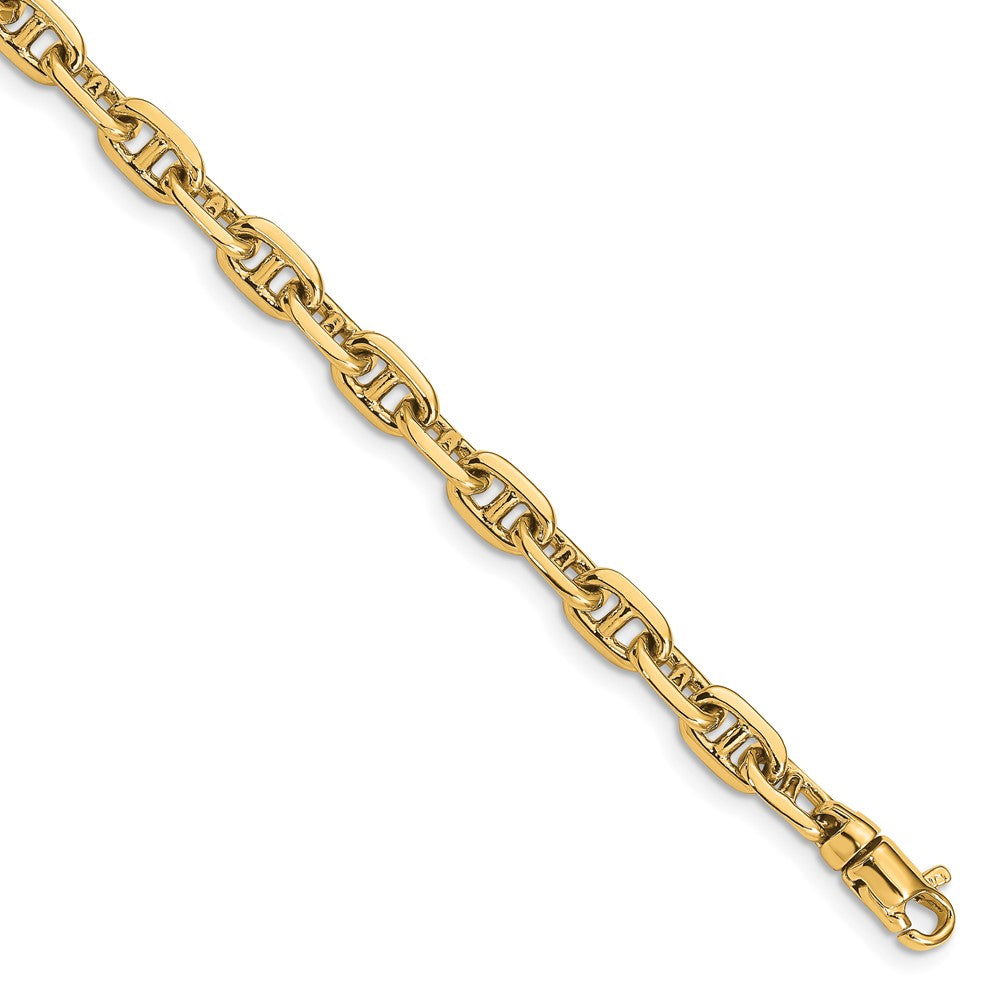 14K 24 inch 5.1mm Hand Polished Fancy Link with Lobster Clasp Chain