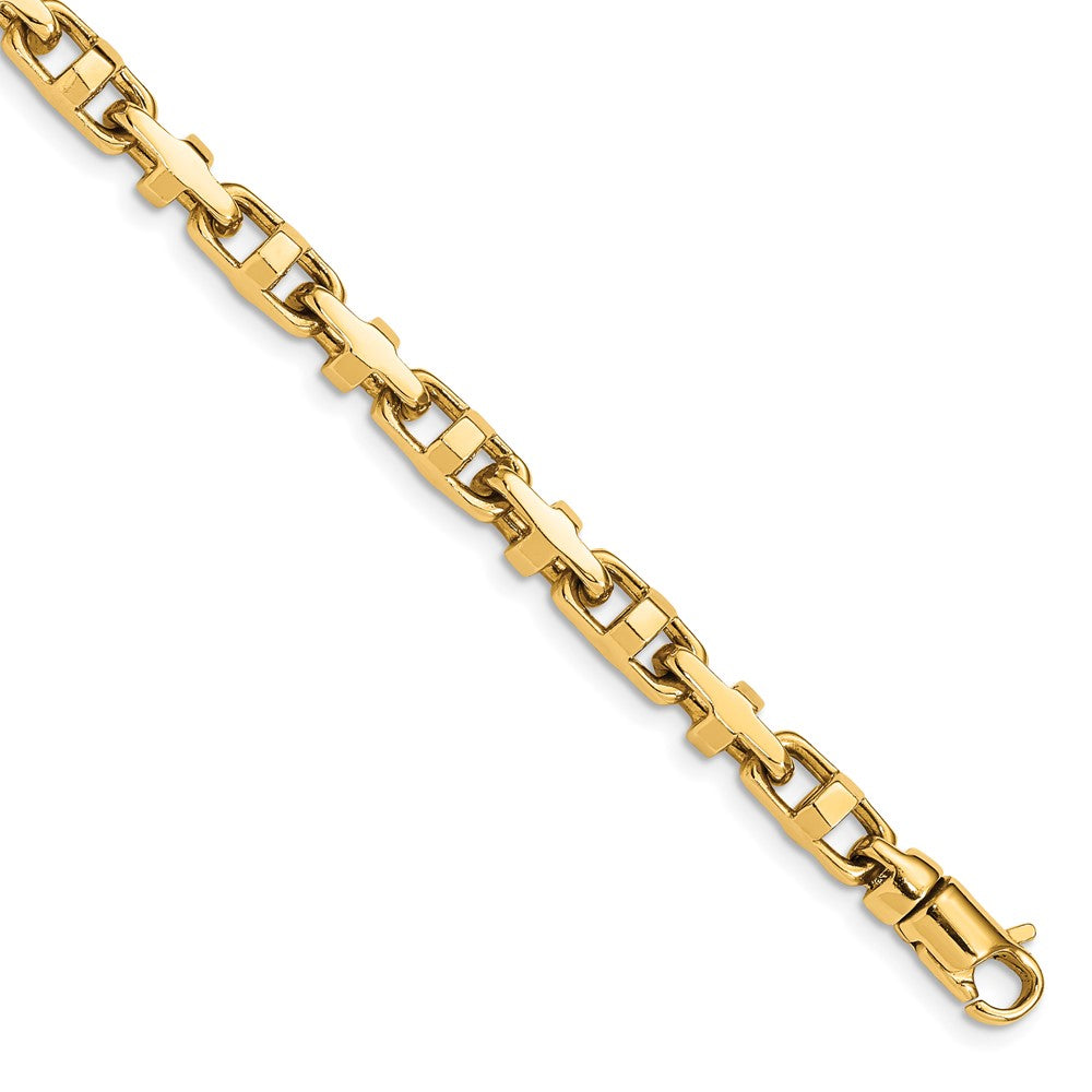 14K 22 inch 5mm Hand Polished Fancy Link with Lobster Clasp Chain