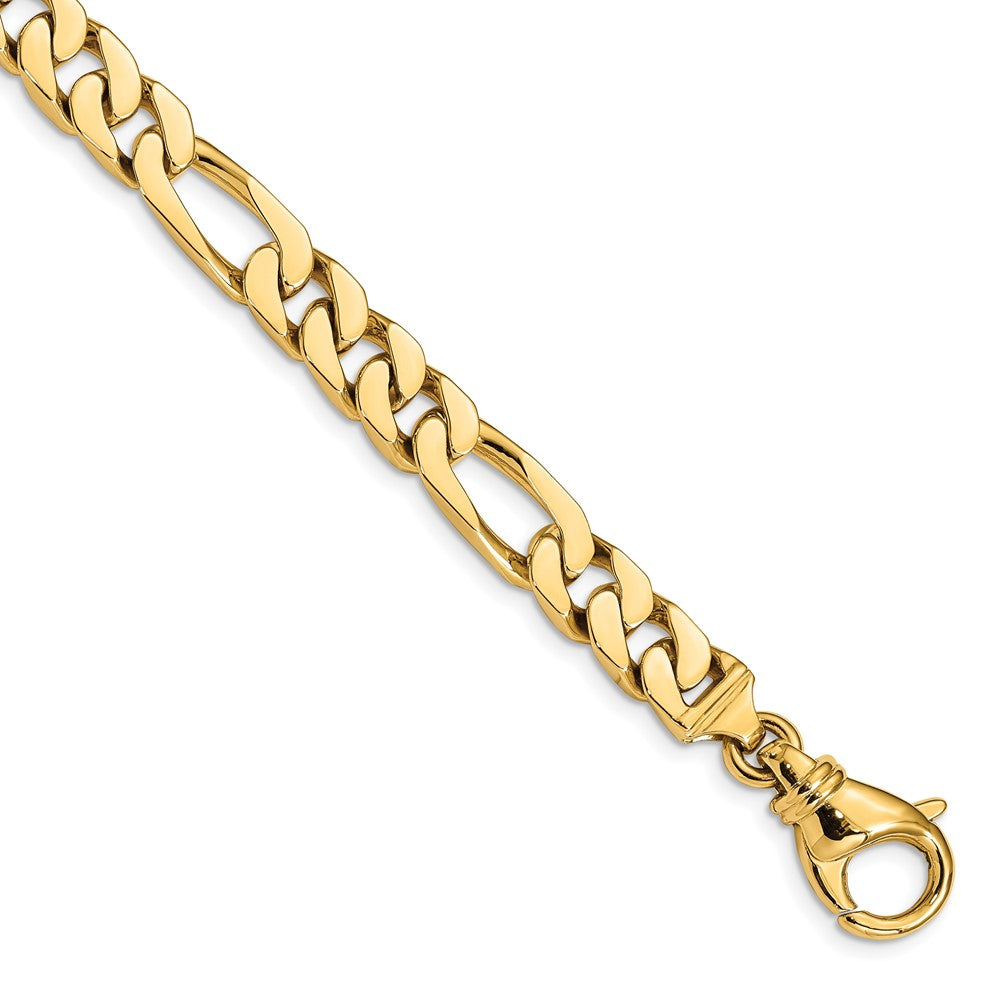 14K 24 inch 7.7mm Hand Polished Fancy Link with Fancy Lobster Clasp Chain