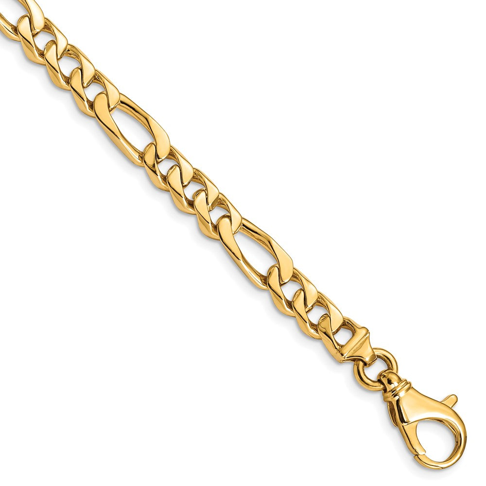 14K 24 inch 6.5mm Hand Polished Fancy Link with Fancy Lobster Clasp Chain