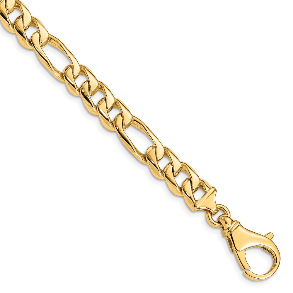 14K 8 inch 8.5mm Hand Polished Fancy Link with Fancy Lobster Clasp Bracelet